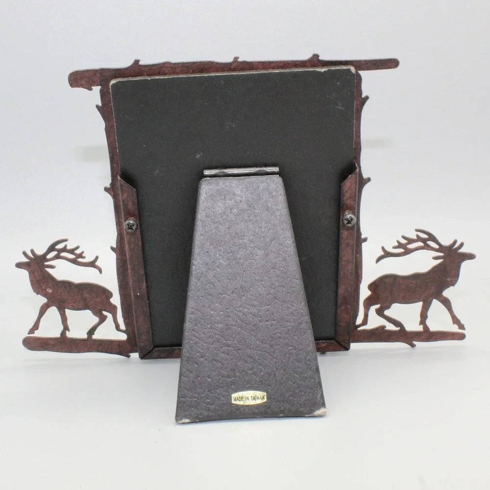 Rustic Deer Branch Metal Picture Frame 3x5 Brown Lodge Cabin Decor Nature Gift